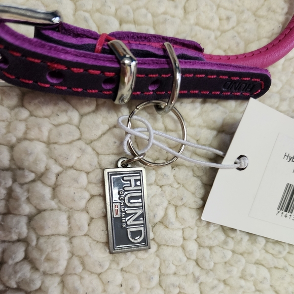 ✨NWT✨ Hund Denmark 18" Pink and Purple Leather Dog Collar - Picture 4 of 6